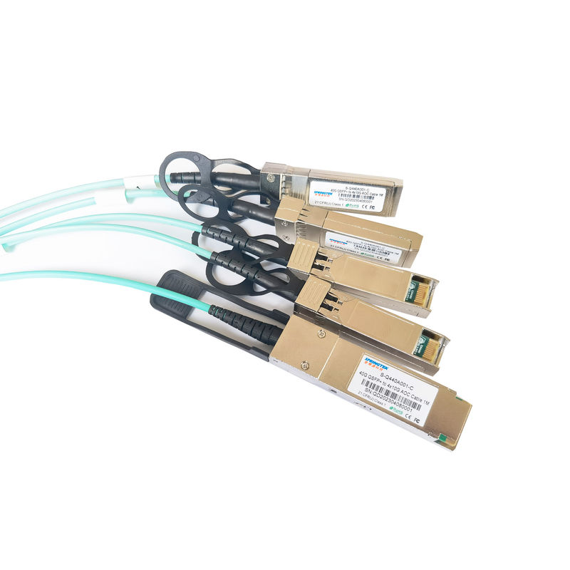 4x10g Sfp+ Aocのブレイクアウトへの40g Qsfp+は1m 3m 5m 100m Ddm Om3繊維の活動的な光学トランシーバーSfp Aocケーブルをケーブルで通信する