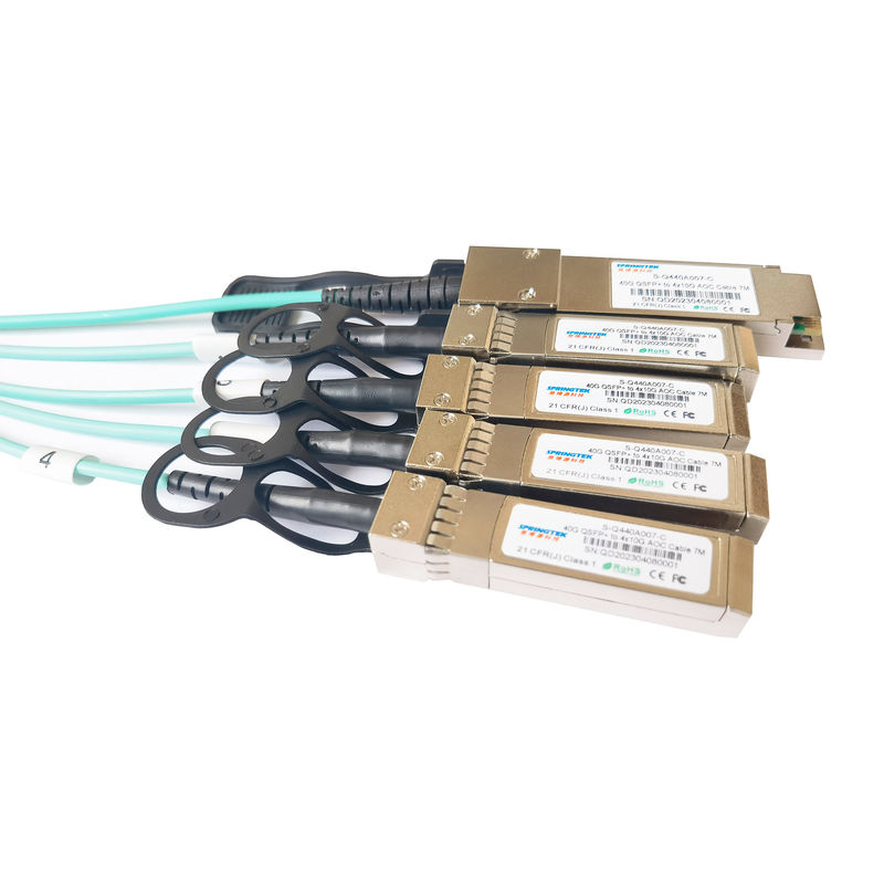 4x10g Sfp+ Aocのブレイクアウトへの40g Qsfp+は7m Ddm Om3繊維の活動的な光学トランシーバー850nm Sfp Aocケーブルをケーブルで通信する
