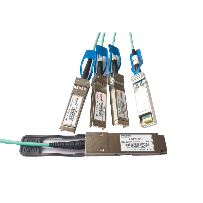 1m （4x25G SFP28のブレイクアウトの活動的な光ケーブルへの3ft） S-Q81AA001-C 1M多用性がある100G QSFP28