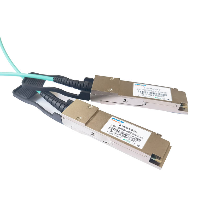 QSFP56活動的な光ケーブルAOC OM3視覚繊維のパッチ・コードへの200G QSFP56はデータ センタ装置のために使用する